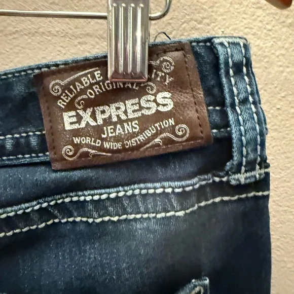 Express Women's Deep Indigo Boot Cut Jeans - Picture 4 of 7